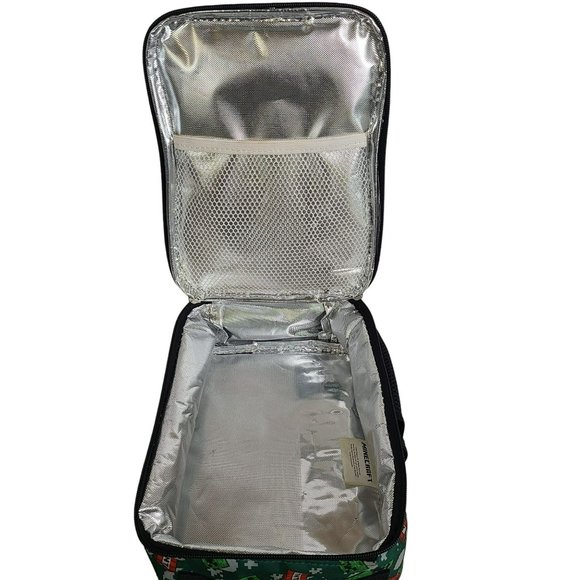 Minecraft Lunch Box Creeper TNT Boys 3 Compartment 10" Plastic Black Insulated - Picture 8 of 13